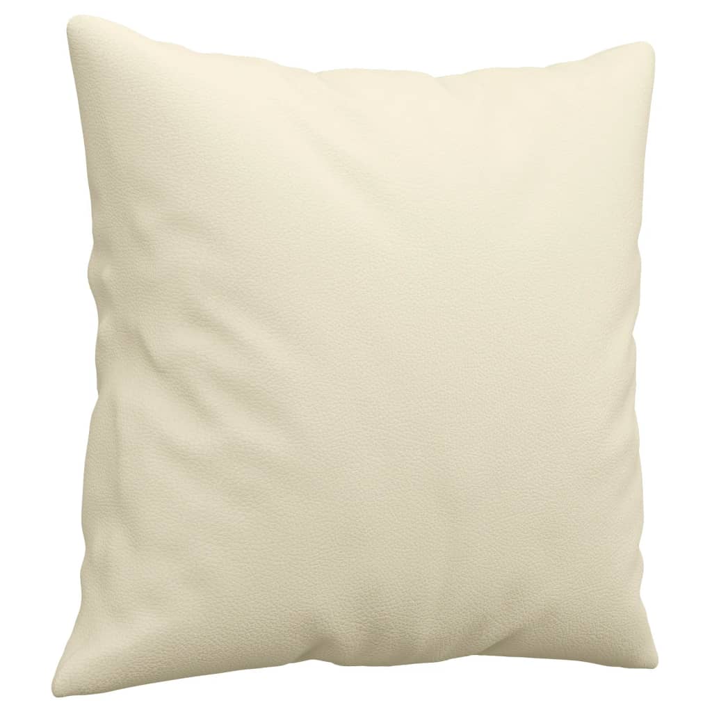 Divano a 3 Posti con Cuscini Crema 180 cm in Similpelle | homemem39