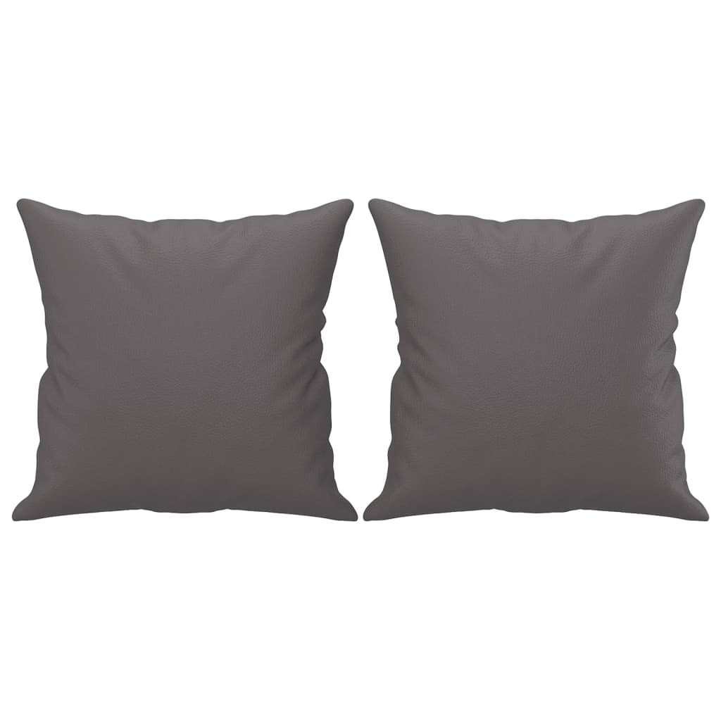 Divano a 3 Posti con Cuscini Grigio 180 cm in Similpelle | homemem39