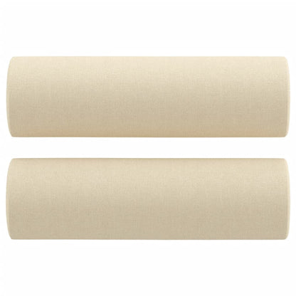Divano a 2 Posti con Cuscini Crema 120 cm in Tessuto | homemem39