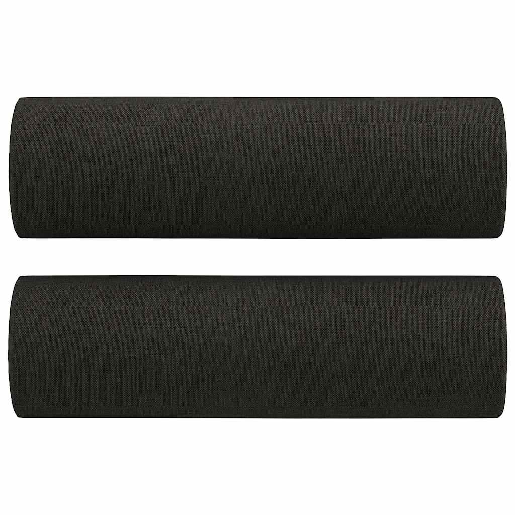 Divano a 3 Posti con Cuscini Nero 180 cm in Tessuto | homemem39