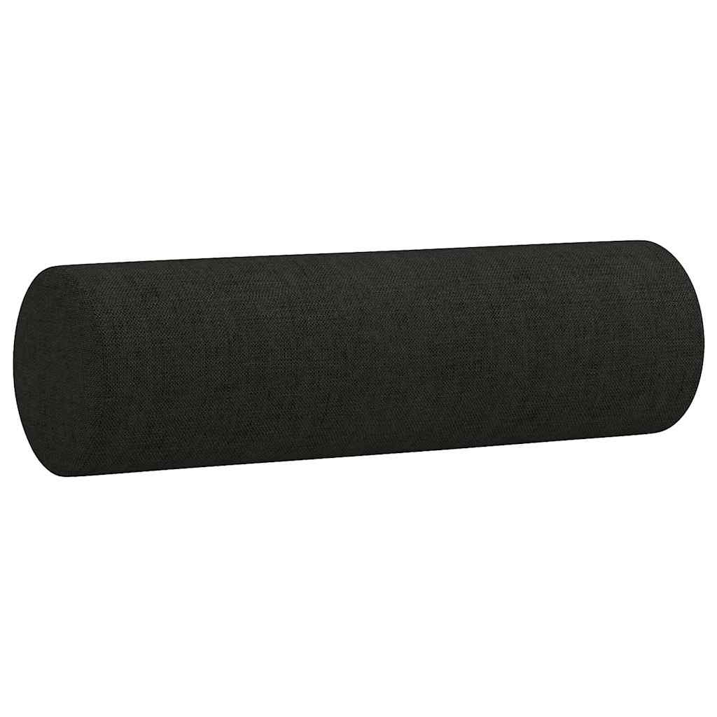 Divano a 3 Posti con Cuscini Nero 180 cm in Tessuto | homemem39