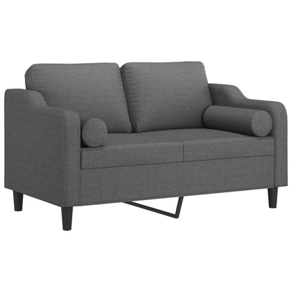 Divano a 2 Posti con Cuscini Grigio Scuro 120 cm in Tessuto | homemem39