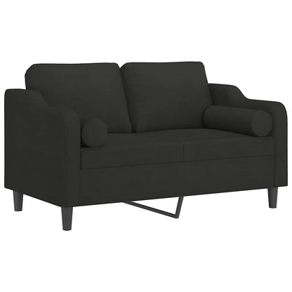 Divano a 2 Posti con Cuscini Nero 120 cm in Tessuto | homemem39