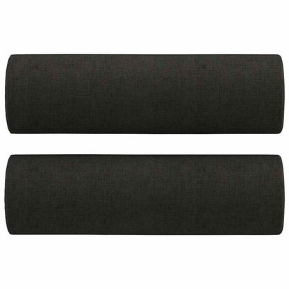 Divano a 2 Posti con Cuscini Nero 120 cm in Tessuto | homemem39