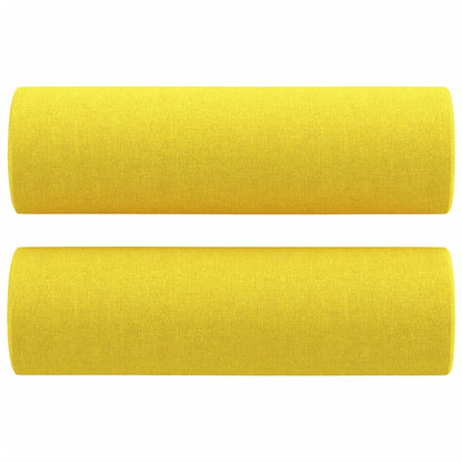 Divano a 2 Posti con Cuscini Giallo Chiaro 120 cm in Tessuto | homemem39