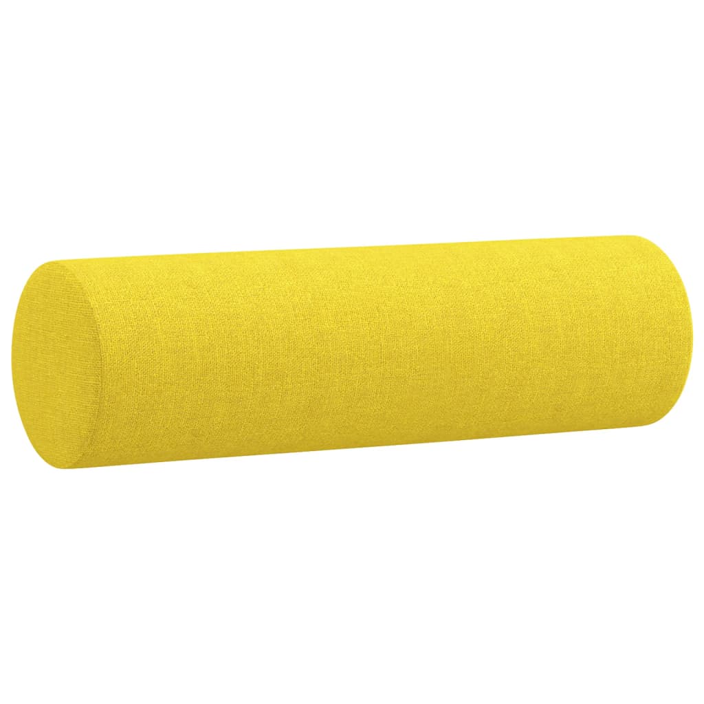 Divano a 2 Posti con Cuscini Giallo Chiaro 120 cm in Tessuto | homemem39