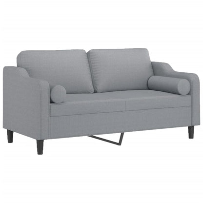 Divano a 2 Posti con Cuscini Grigio Chiaro 140 cm in Tessuto | homemem39