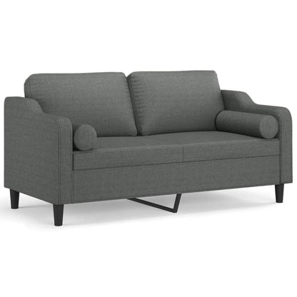 Divano a 2 Posti con Cuscini Grigio Scuro 140 cm in Tessuto | homemem39