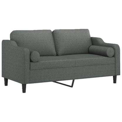 Divano a 2 Posti con Cuscini Grigio Scuro 140 cm in Tessuto | homemem39