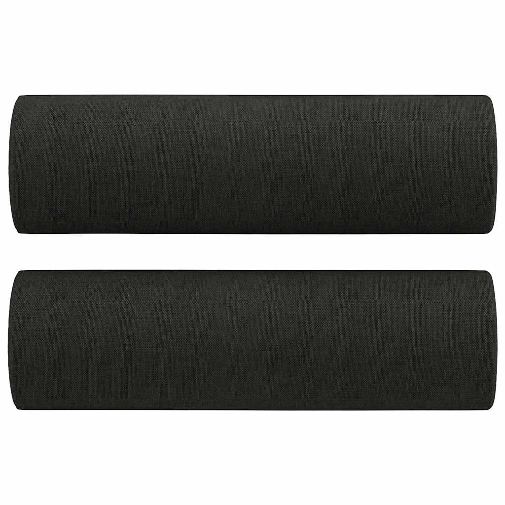 Divano a 2 Posti con Cuscini Nero 140 cm in Tessuto | homemem39