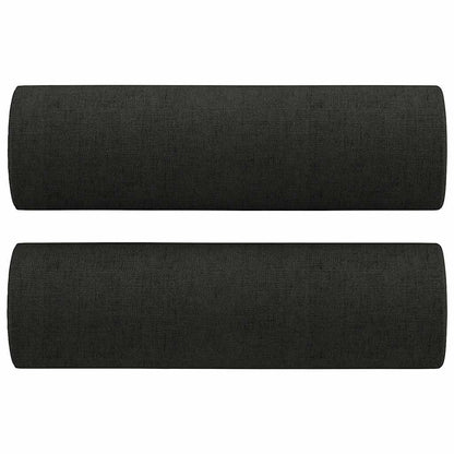 Divano a 2 Posti con Cuscini Nero 140 cm in Tessuto | homemem39