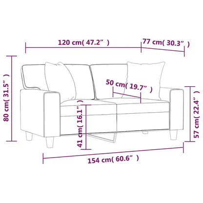 Divano a 2 Posti con Cuscini Nero 120 cm in Similpelle | homemem39