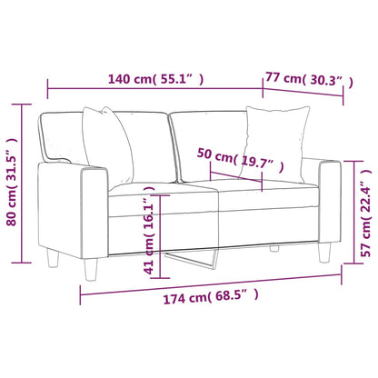 Divano a 2 Posti con Cuscini Nero 140 cm in Similpelle | homemem39