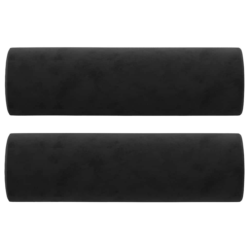 Divano a 2 Posti con Cuscini Nero 120 cm in Velluto | homemem39