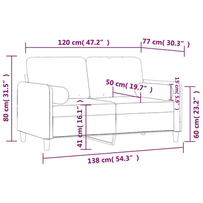Divano a 2 Posti con Cuscini Nero 120 cm in Velluto | homemem39