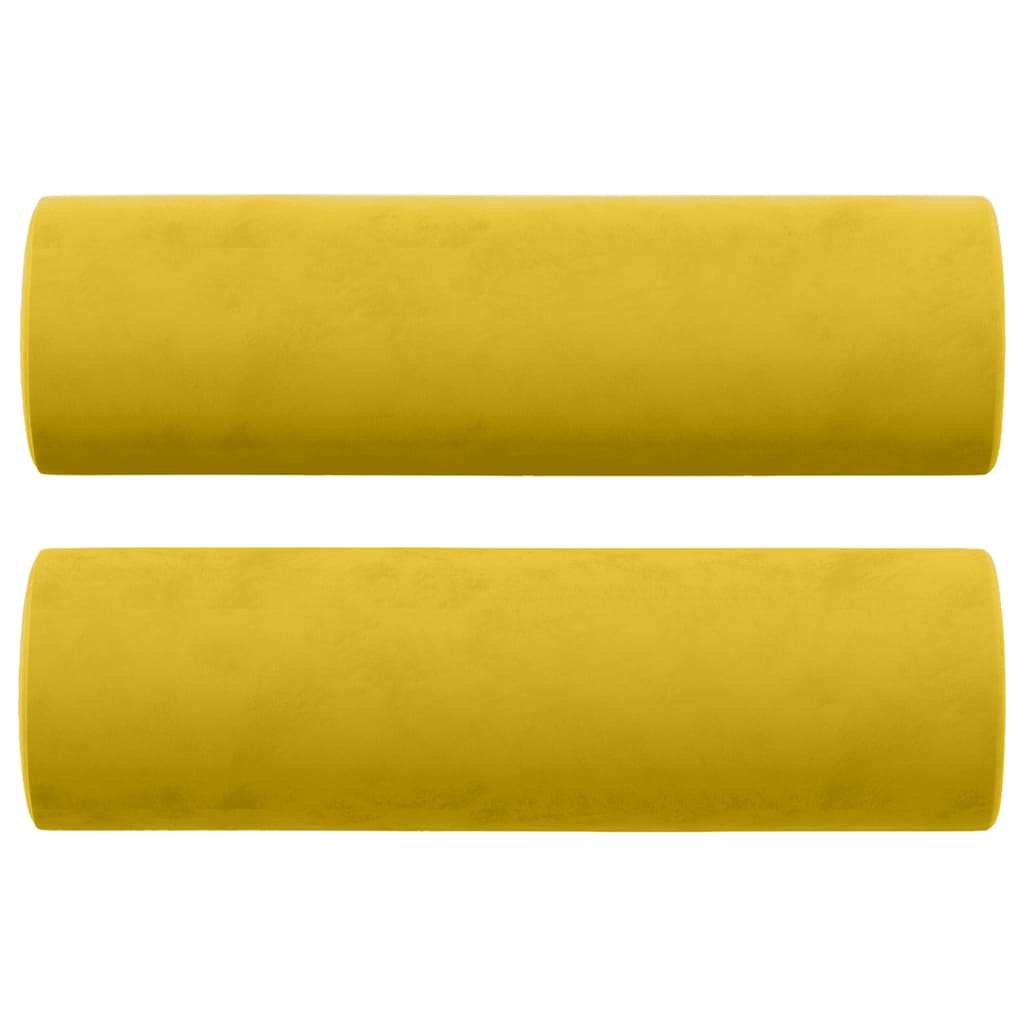 Divano a 2 Posti con Cuscini Giallo 120 cm in Velluto | homemem39