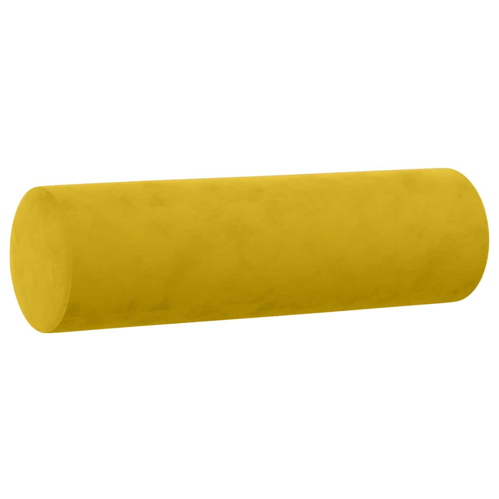 Divano a 2 Posti con Cuscini Giallo 120 cm in Velluto | homemem39