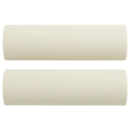 Divano a 2 Posti con Cuscini Crema 120 cm in Velluto