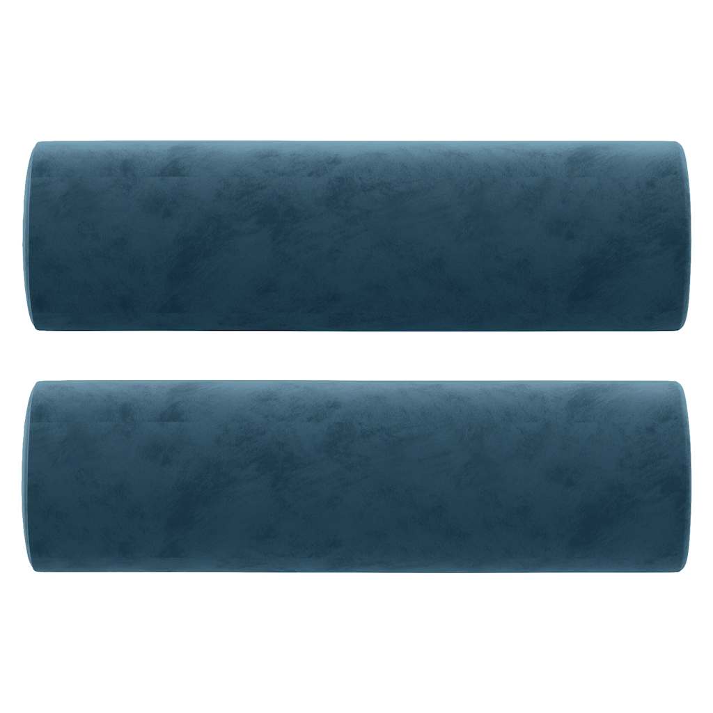 Divano a 2 Posti con Cuscini Blu 120 cm in Velluto | homemem39
