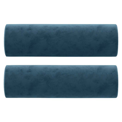 Divano a 2 Posti con Cuscini Blu 120 cm in Velluto | homemem39