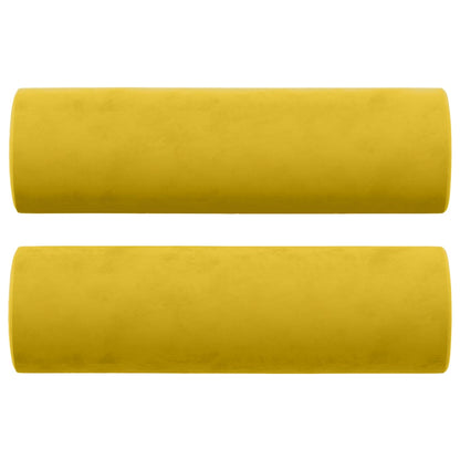Divano a 2 Posti con Cuscini Giallo 140 cm in Velluto | homemem39