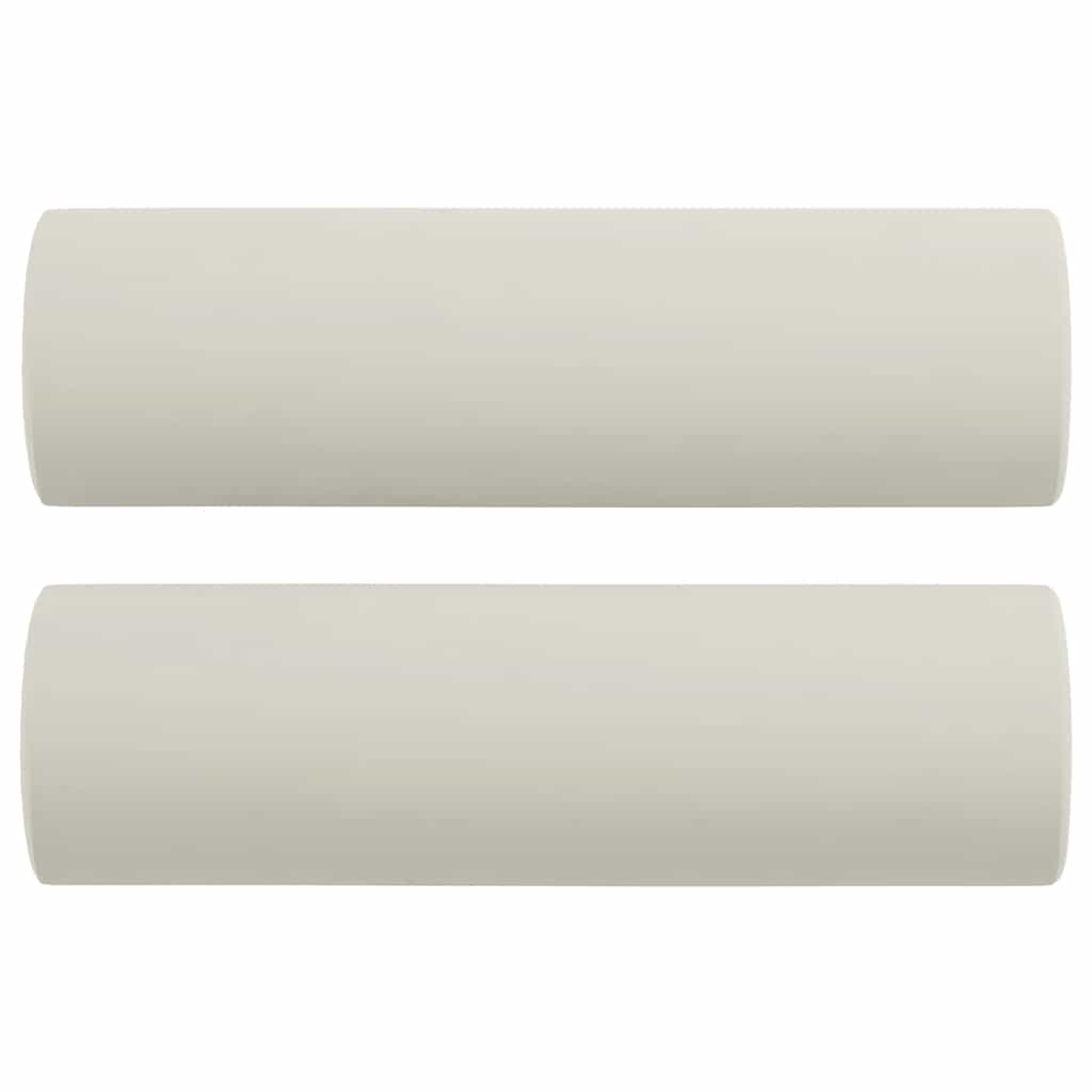 Divano a 2 Posti con Cuscini Crema 140 cm in Velluto | homemem39