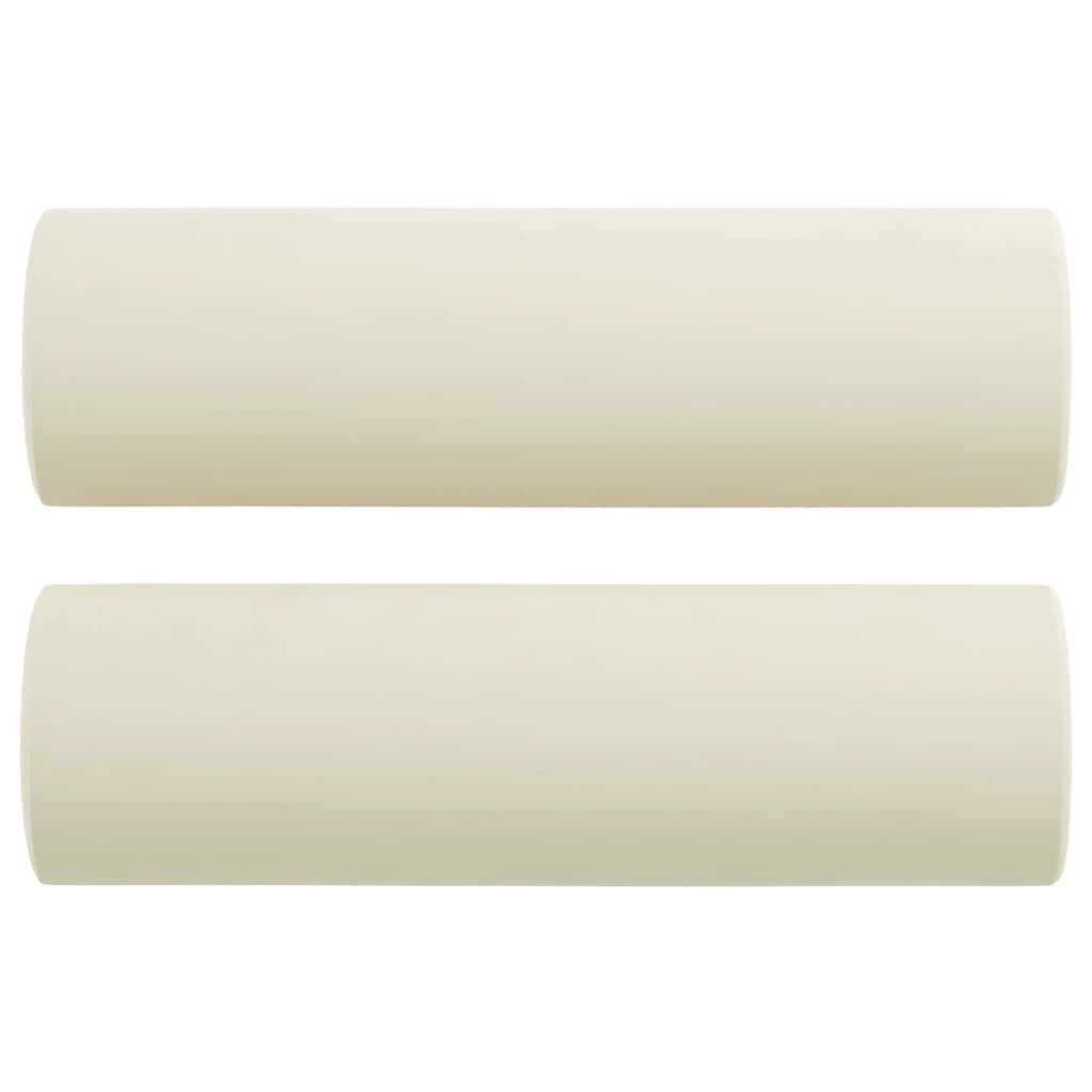 Divano a 2 Posti con Cuscini Crema 140 cm in Velluto - homemem39