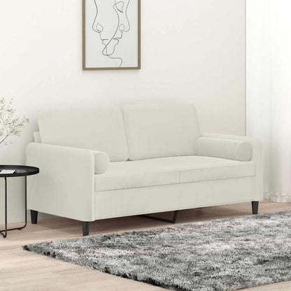 Divano a 2 Posti con Cuscini Crema 140 cm in Velluto | homemem39