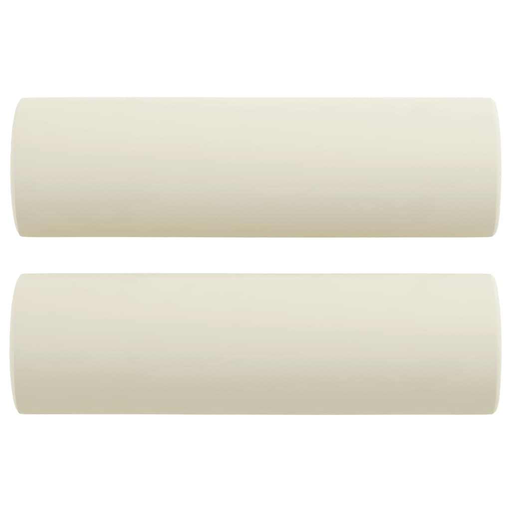 Divano a 3 Posti con Cuscini Crema 180 cm in Velluto - homemem39