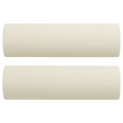 Divano a 3 Posti con Cuscini Crema 180 cm in Velluto - homemem39