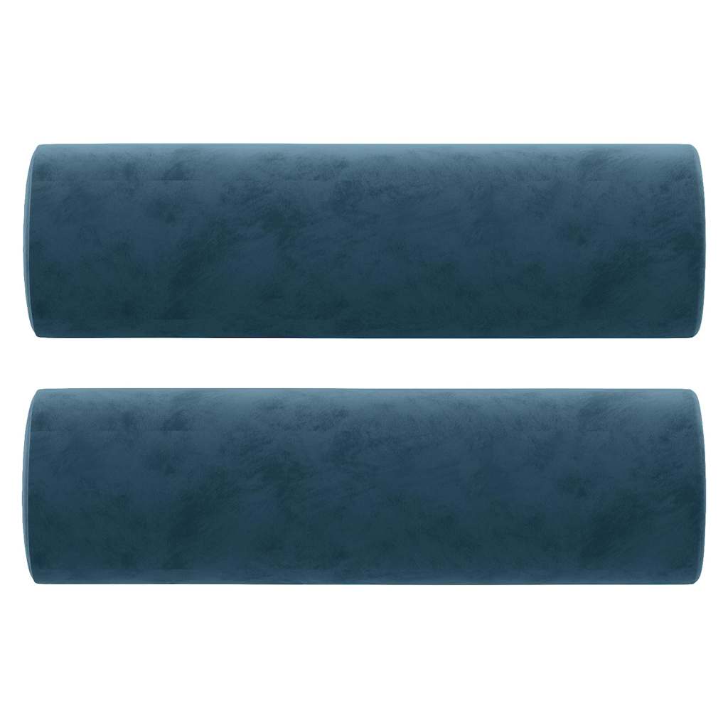 Divano a 3 Posti con Cuscini Blu 180 cm in Velluto | homemem39