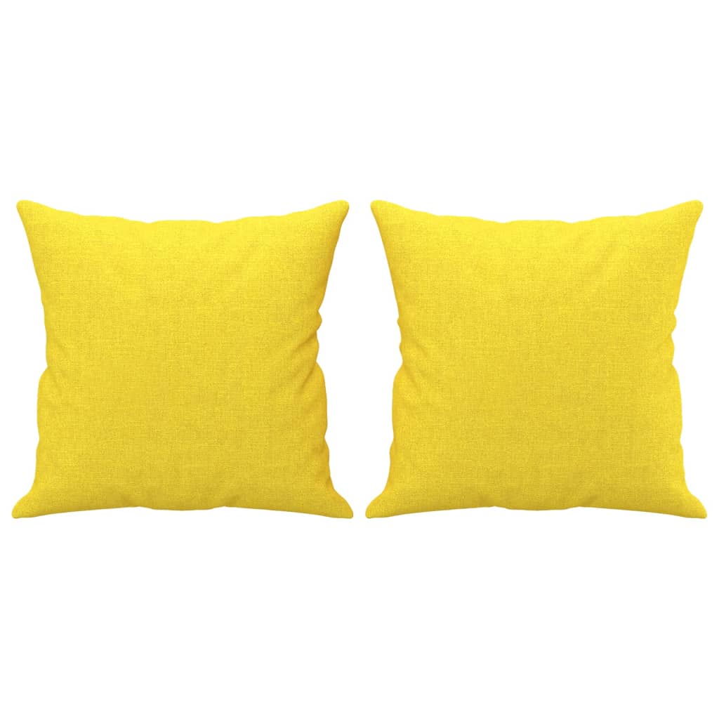 Divano a 2 Posti con Cuscini Giallo Chiaro 140 cm in Tessuto | homemem39