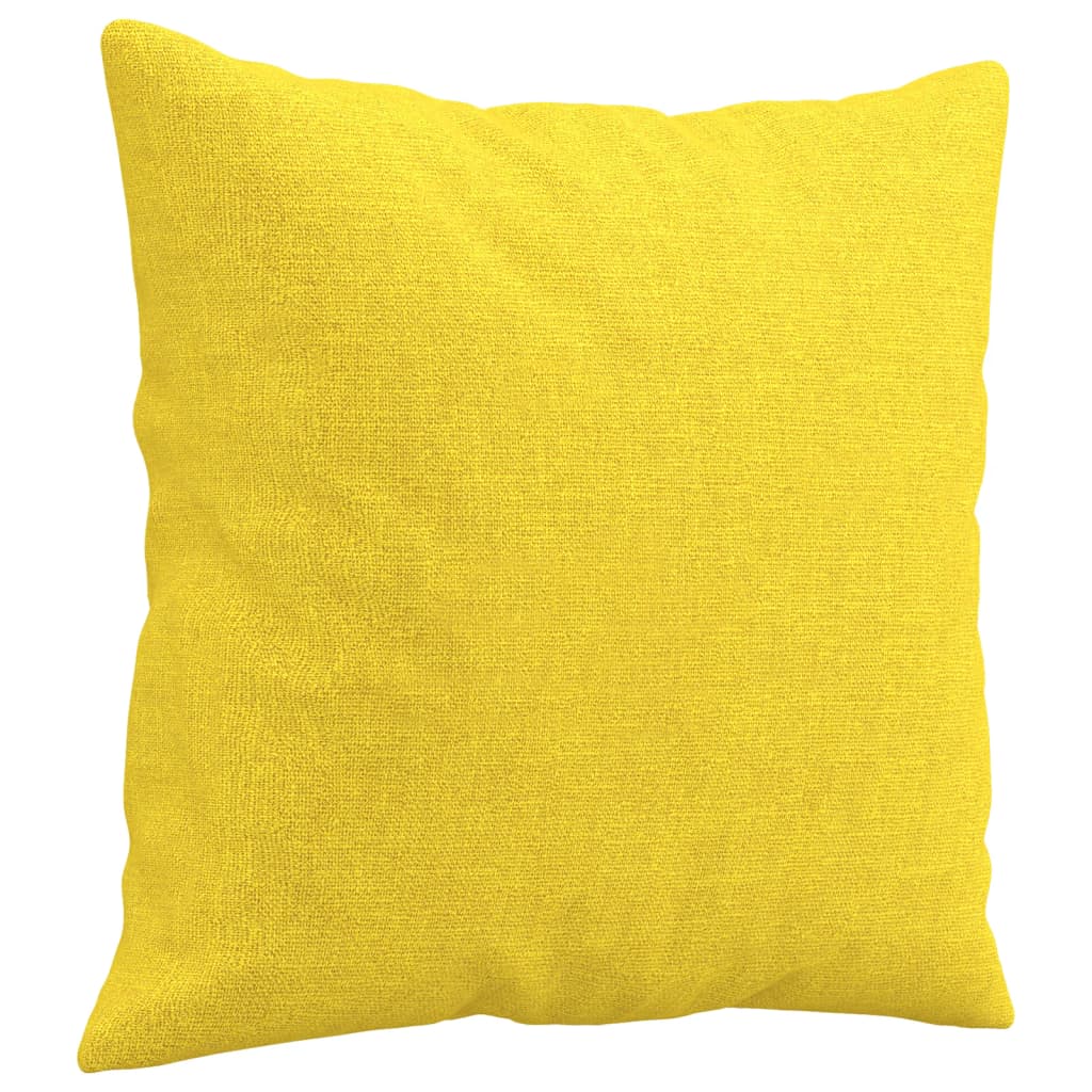 Divano a 2 Posti con Cuscini Giallo Chiaro 140 cm in Tessuto | homemem39