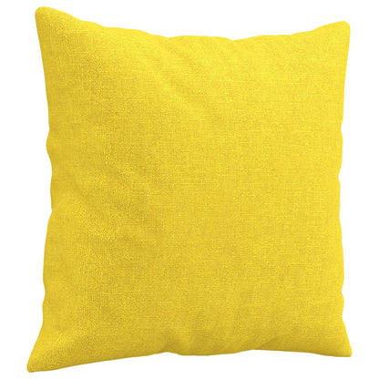 Divano a 2 Posti con Cuscini Giallo Chiaro 140 cm in Tessuto | homemem39