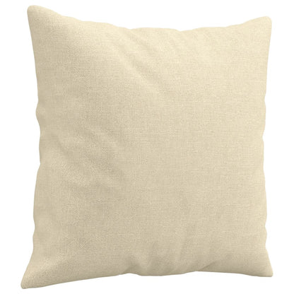 Divano a 3 Posti con Cuscini Crema 180 cm in Tessuto - homemem39