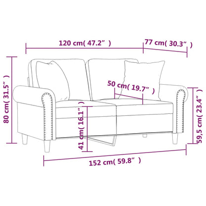 Divano a 2 Posti con Cuscini Nero 120 cm in Similpelle | homemem39