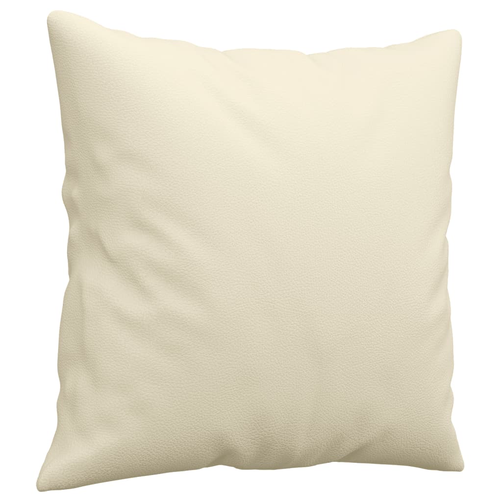 Divano a 2 Posti con Cuscini Crema 120 cm in Similpelle | homemem39