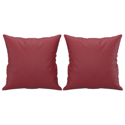 Divano a 2 Posti con Cuscini Rosso Vino 120 cm in Similpelle | homemem39