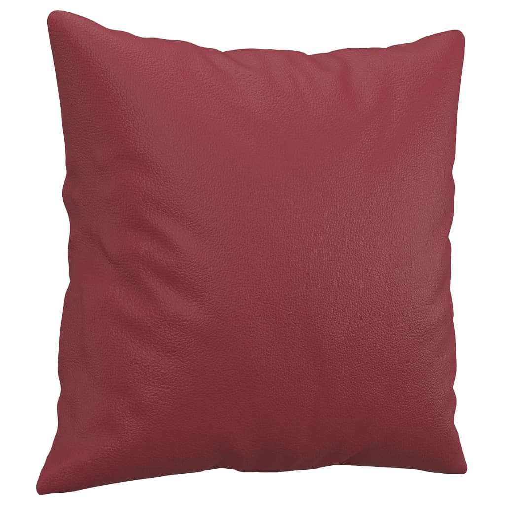 Divano a 2 Posti con Cuscini Rosso Vino 120 cm in Similpelle | homemem39