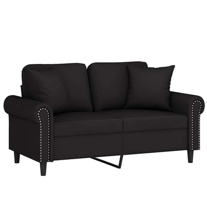 Divano a 2 Posti con Cuscini Nero 120 cm in Velluto | homemem39