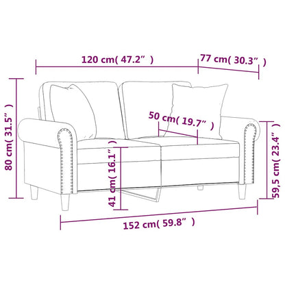 Divano a 2 Posti con Cuscini Giallo 120 cm in Velluto | homemem39