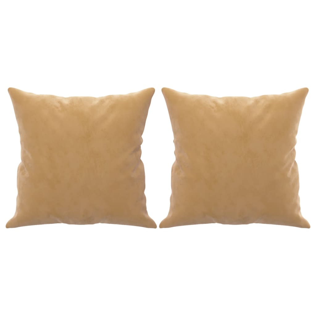 Divano a 2 Posti con Cuscini Marrone 120 cm in Velluto - homemem39