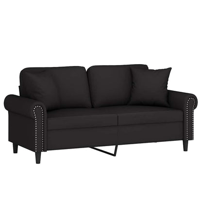 Divano a 2 Posti con Cuscini Nero 140 cm in Velluto | homemem39