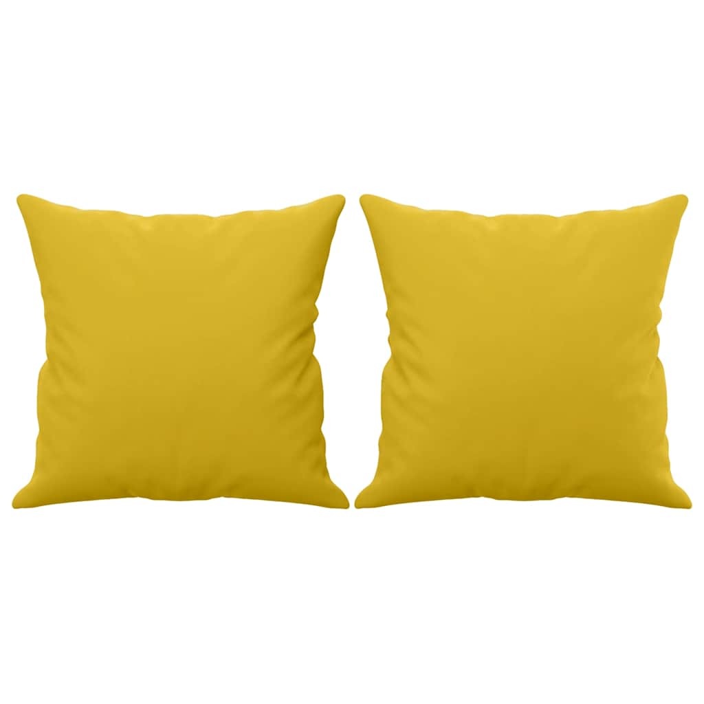 Divano a 2 Posti con Cuscini Giallo 140 cm in Velluto | homemem39