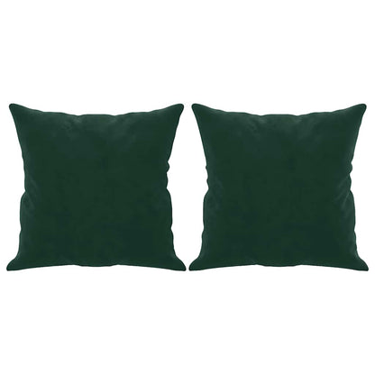 Divano a 3 Posti con Cuscini Verde Scuro 180 cm in Velluto