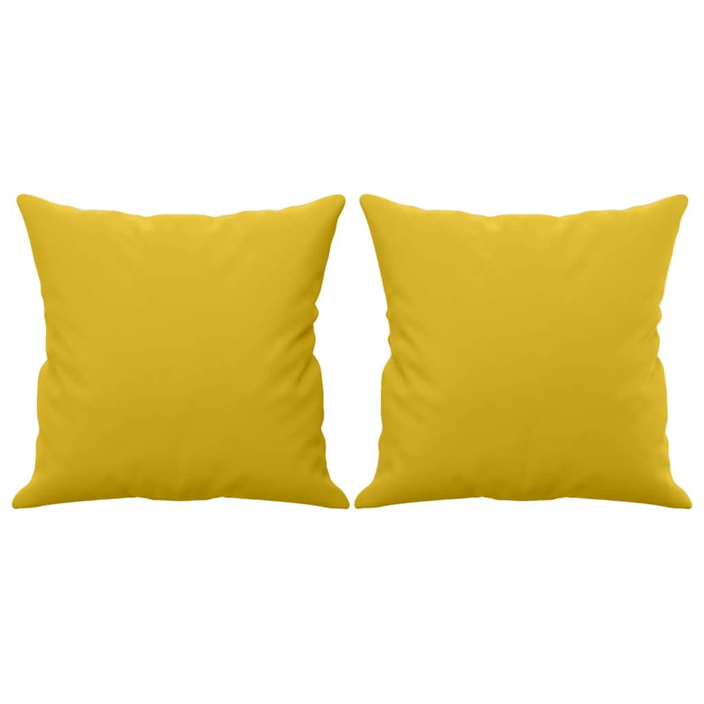 Divano a 3 Posti con Cuscini Giallo 180 cm in Velluto | homemem39