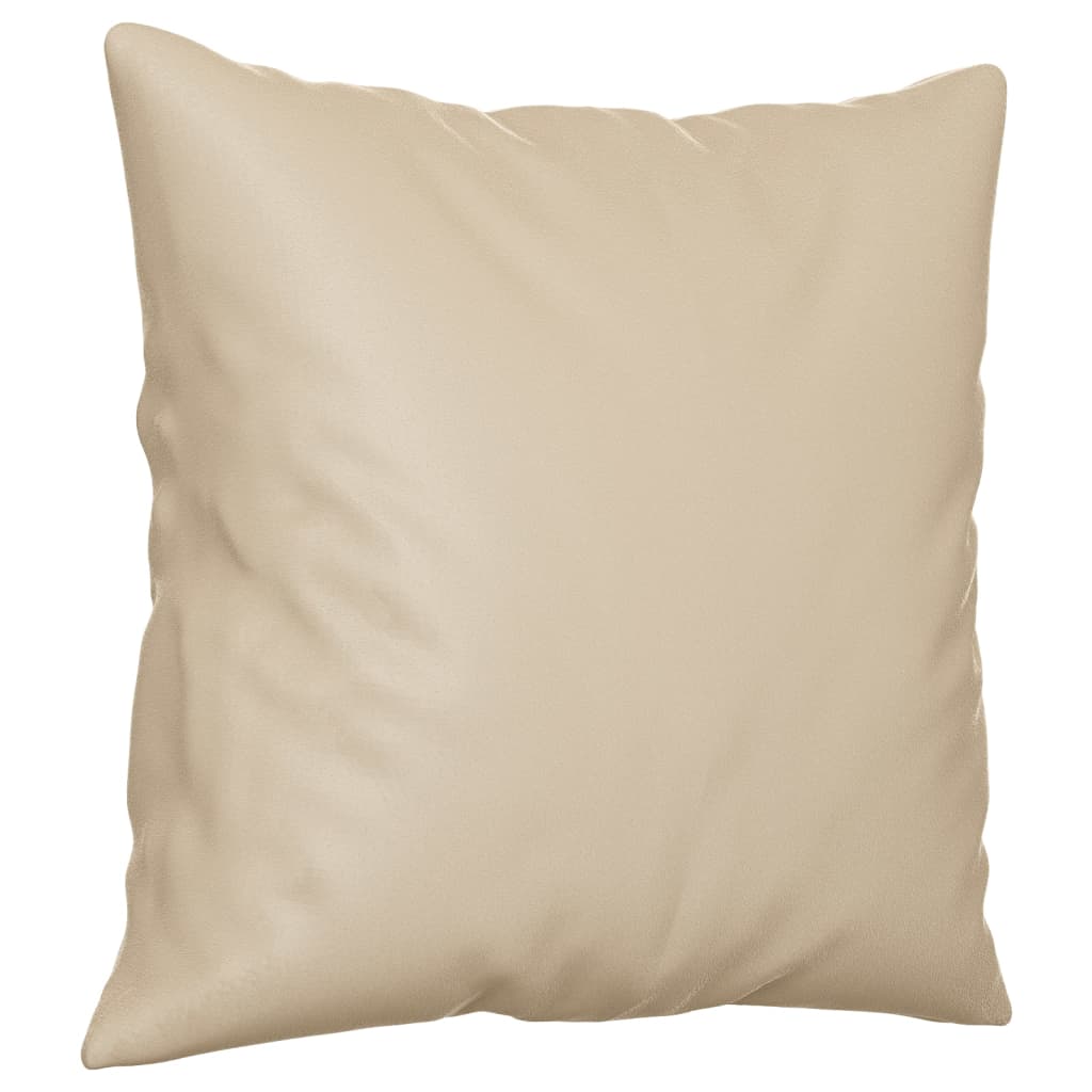 Divano a 2 Posti con Cuscini Crema 140 cm Tessuto Microfibra - homemem39