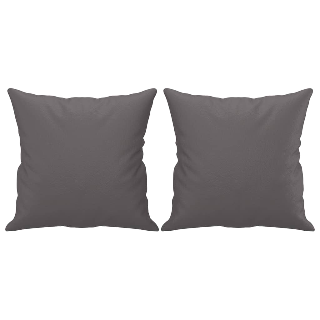 Divano a 2 Posti con Cuscini Grigio 120 cm in Similpelle | homemem39