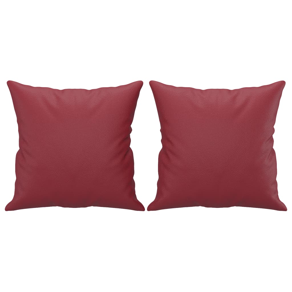 Divano a 2 Posti con Cuscini Rosso Vino 120 cm in Similpelle | homemem39