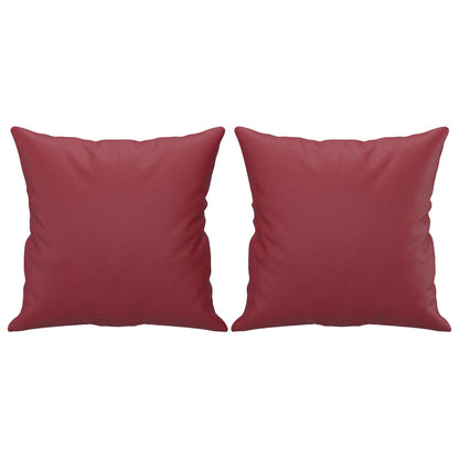 Divano a 2 Posti con Cuscini Rosso Vino 120 cm in Similpelle | homemem39